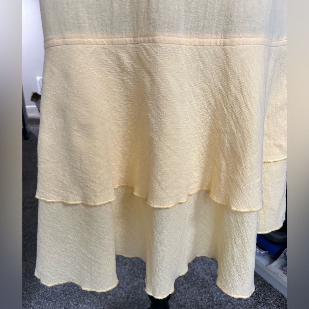 5/$25 Lulu-B 100% Cotton Soft Yellow Ruffled Dress/Swim Cover size small - Picture 3 of 9